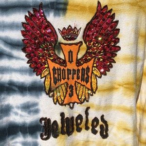 Choppers- Womens hoodie w logo tie dye pattern